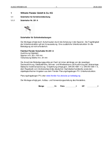 Solarhalter Nr. 201a